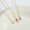 Pendant Necklace Copper Mixed Gemstone Setting Electroplating Daisy Shape Small Fish Design Women's
