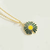 Pendant Necklace Copper Mixed Gemstone Setting Electroplating Daisy Shape Small Fish Design Women's