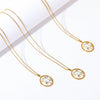 Pendant Necklace Copper Mixed Gemstone Setting Flower Shape Set With Diamonds