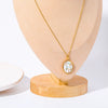 Pendant Necklace Copper Mixed Gemstone Setting Flower Shape Set With Diamonds