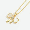 Pendant Necklace Copper Mixed Gemstone Setting Geometric Electroplating For Women