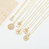 Pendant Necklace Copper Mixed Gemstone Setting Geometric Electroplating For Women