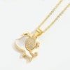 Pendant Necklace Copper Mixed Gemstone Setting Geometric Electroplating For Women