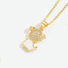 Pendant Necklace Copper Mixed Gemstone Setting Geometric Electroplating For Women