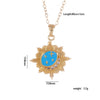 Pendant Necklace Copper Mixed Gemstone Setting Geometric Style Electroplated For Women