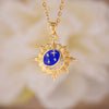 Pendant Necklace Copper Mixed Gemstone Setting Geometric Style Electroplated For Women