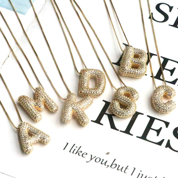 Pendant Necklace Copper Organic Glass Hiphop Style Microinlaid Letters Numbers Text Jewelry