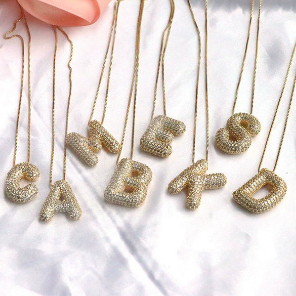 Pendant Necklace Copper Organic Glass Hiphop Style Microinlaid Letters Numbers Text Jewelry