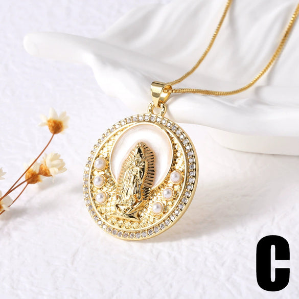 Pendant Necklace Copper Plated 18K Gold Geometric Heart Shape Unisex Electroplating