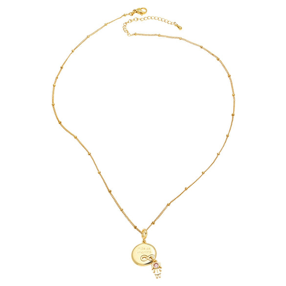 Pendant Necklace Copper Plated 18K Gold With Cartoon Characters U Shaped Design For Unisex