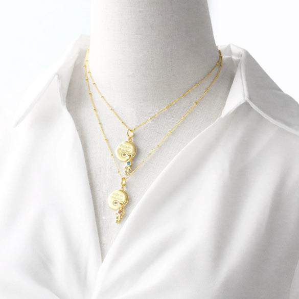 Pendant Necklace Copper Plated 18K Gold With Cartoon Characters U Shaped Design For Unisex