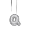 Pendant Necklace Copper Plated Real Gold Inlaid With Zircon Letter Design