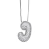 Pendant Necklace Copper Plated Real Gold Inlaid With Zircon Letter Design