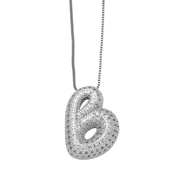 Pendant Necklace Copper Plated Real Gold Inlaid With Zircon Letter Design