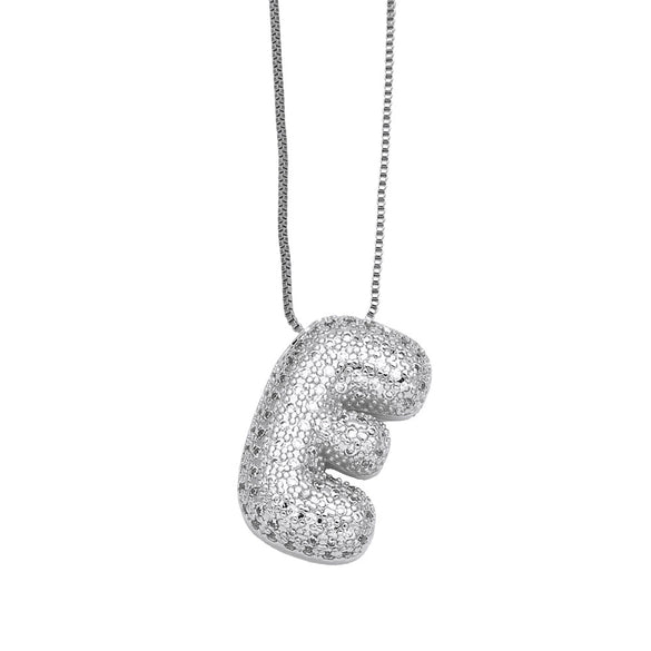 Pendant Necklace Copper Plated Real Gold Inlaid With Zircon Letter Design