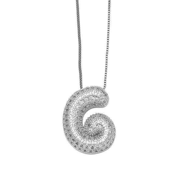 Pendant Necklace Copper Plated Real Gold Inlaid With Zircon Letter Design