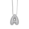 Pendant Necklace Copper Plated Real Gold Inlaid With Zircon Letter Design