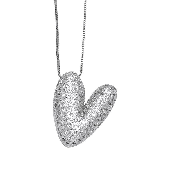 Pendant Necklace Copper Plated Real Gold Inlaid With Zircon Letter Design