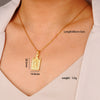Pendant Necklace Copper Plated Real Gold Light Luxury Geometric Mixed Gemstone Setting Jewelry O Word Chain