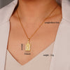 Pendant Necklace Copper Plated Real Gold Light Luxury Geometric Mixed Gemstone Setting Jewelry O Word Chain