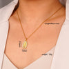Pendant Necklace Copper Plated Real Gold Light Luxury Geometric Mixed Gemstone Setting Jewelry O Word Chain