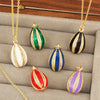 Pendant Necklace Copper Plated Real Gold Microinlaid Zircon Egg Geometric Light Luxury