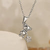 Pendant Necklace Copper Plated Real Gold Zircon Bear Geometric Style
