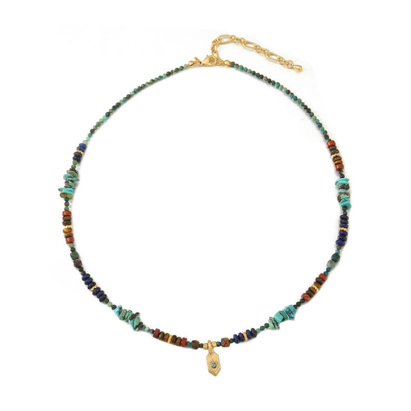 Pendant Necklace Copper Red Agate Elephant Handmade Geometric Leaves French Retro Style