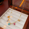 Pendant Necklace Copper 225 Silver Real Gold Electroplated Zirconia Retro Flower Style Clavicle Chain For Women