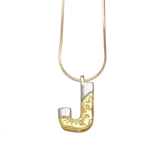 Pendant Necklace Copper Twocolor Goldplated With Letter Pattern For Women