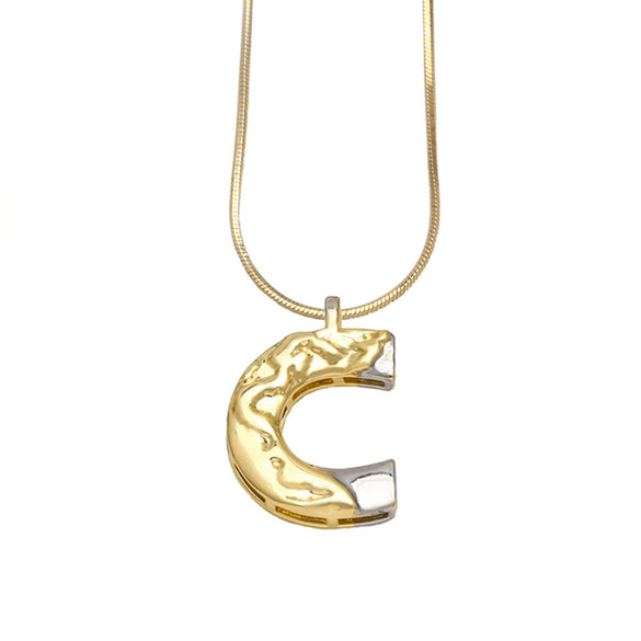 Pendant Necklace Copper Twocolor Goldplated With Letter Pattern For Women