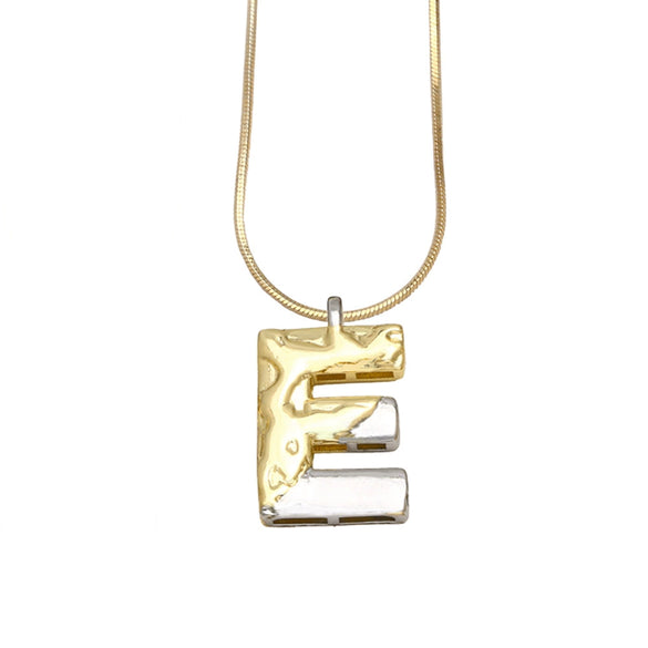 Pendant Necklace Copper Twocolor Goldplated With Letter Pattern For Women