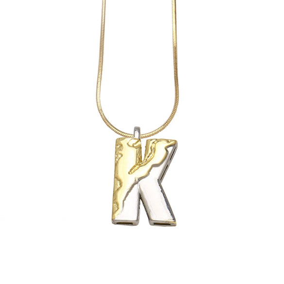Pendant Necklace Copper Twocolor Goldplated With Letter Pattern For Women