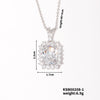 Pendant Necklace Copper U Shape Microinlaid Zircon Minimalist Geometric