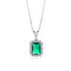 Pendant Necklace Copper U Shape Microinlaid Zircon Minimalist Geometric