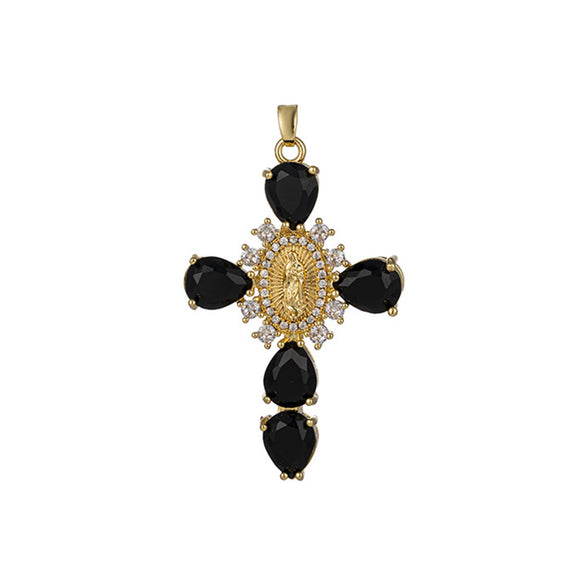 Pendant Necklace Copper With Zirconia Geometric Style
