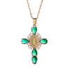 Pendant Necklace Copper With Zirconia Geometric Style