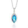 Pendant Necklace Copper Zircon Mixed Gem Inlay Geometric Horseeye For Women