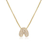 Pendant Necklace Copper Zirconia Letter Hip Hop Box Chain Women's