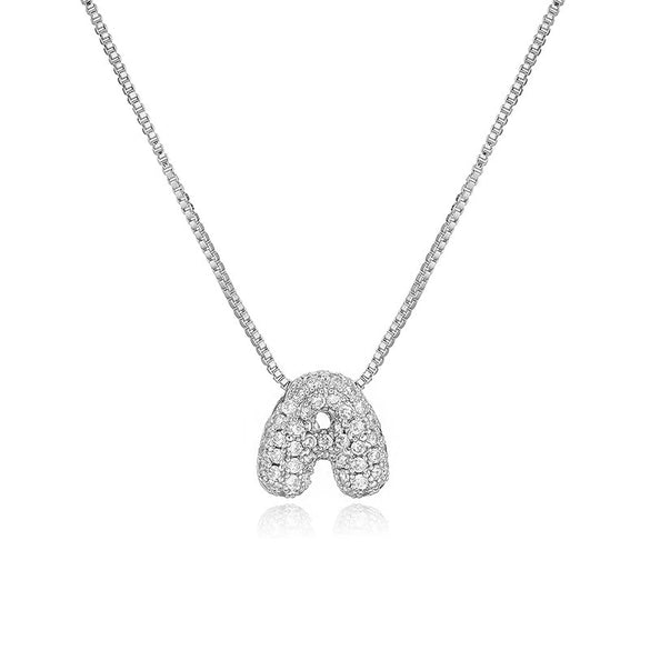 Pendant Necklace Copper Zirconia Letter Hip Hop Box Chain Women's