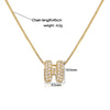 Pendant Necklace Copper Zirconia Letter Hip Hop Box Chain Women's