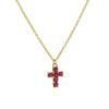 Pendant Necklace Copper Zirconium Birthstone Cross Electroplating Ochain For Women