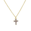 Pendant Necklace Copper Zirconium Birthstone Cross Electroplating Ochain For Women