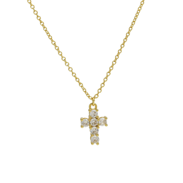 Pendant Necklace Copper Zirconium Birthstone Cross Electroplating Ochain For Women