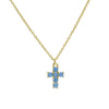 Pendant Necklace Copper Zirconium Birthstone Cross Electroplating Ochain For Women