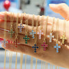 Pendant Necklace Copper Zirconium Birthstone Cross Electroplating Ochain For Women
