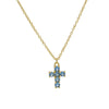 Pendant Necklace Copper Zirconium Birthstone Cross Electroplating Ochain For Women