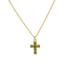 Pendant Necklace Copper Zirconium Birthstone Cross Electroplating Ochain For Women