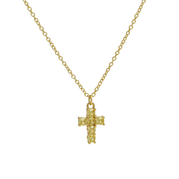 Pendant Necklace Copper Zirconium Birthstone Cross Electroplating Ochain For Women