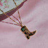 Pendant Necklace Cowboy Boots Style Copper Electroplated Jewelry